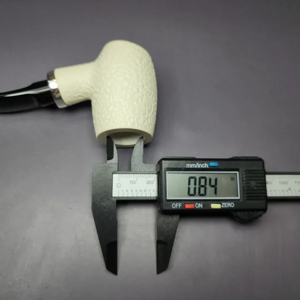 MBSD Meerschaum Silver Rustic Poker Reverse Calabash Block Meerschaum Pipe, New - Image 9