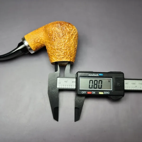MBSD Meerschaum Silver Rustic Brandy Reverse Calabash Block Meerschaum Pipe, New - Image 9