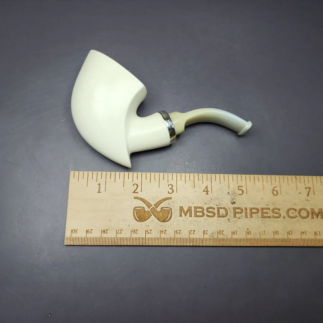 MBSD Meerschaum Silver Pickaxe Reverse Calabash Block Meerschaum Pipe, New - Image 9