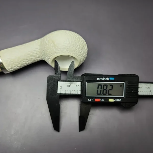 MBSD Meerschaum Silver Rustic Author Reverse Calabash Block Meerschaum Pipe, New - Image 9