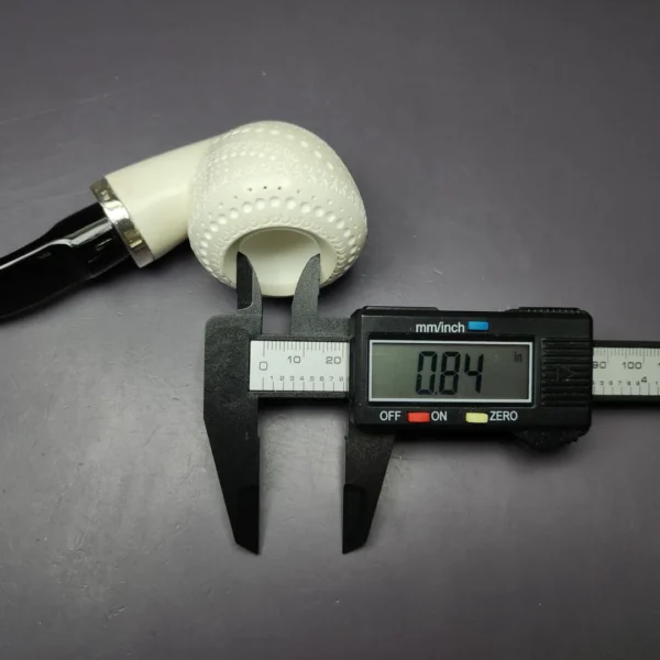 MBSD Meerschaum Silver Lattice "Danish Dublin" Rev Calabash Block Meerschaum Pipe, New - Image 9