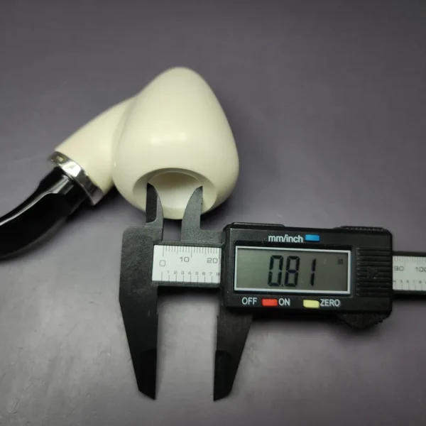 MBSD Meerschaum Silver Smooth Strawberry Reverse Calabash Block Meerschaum Pipe, New - Image 9