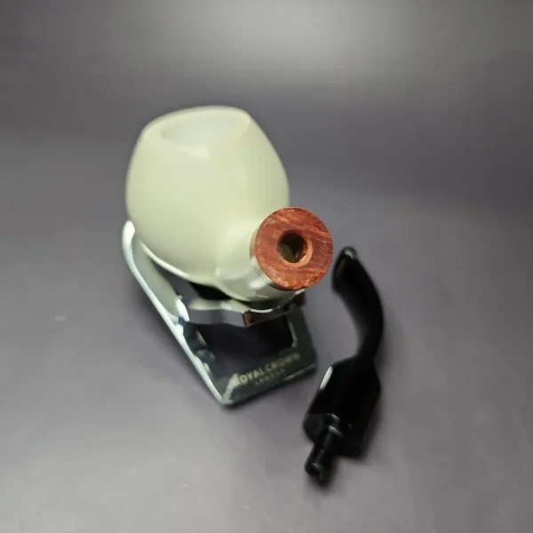 MBSD Meerschaum Deluxe Smooth Apple Block Meerschaum Pipe, Briar-Mortise, New - Image 10