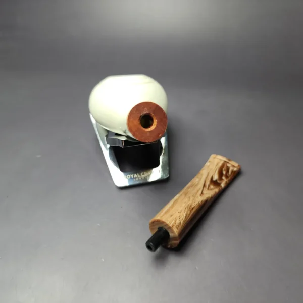 MBSD Meerschaum Deluxe Smooth Prince Block Meerschaum Pipe, Briar-Mortise, New - Image 10