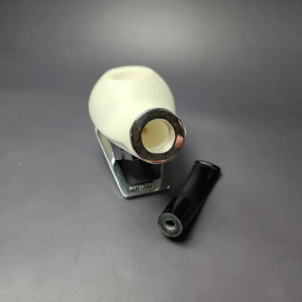 MBSD Meerschaum Silver Reverse Calabash Ukulele Block Meerschaum Pipe, New - Image 10