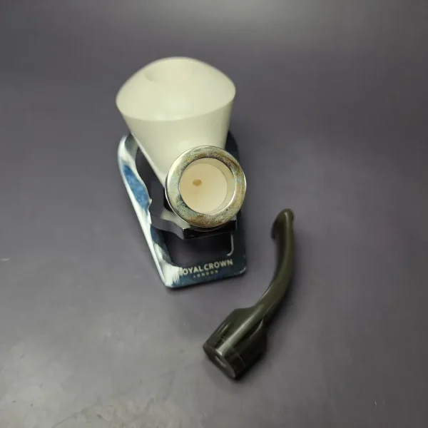 MBSD Meerschaum Silver Scoop Dublin Reverse Calabash Block Meerschaum Pipe, New - Image 10