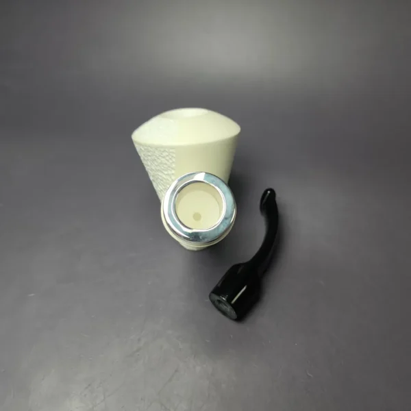 MBSD Meerschaum Silver Jekyll & Hyde Dublin RC Block Meerschaum Pipe, New - Image 10