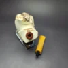MBSD Meerschaum Deluxe Natural Freehand Block Meerschaum Pipe, Briar-Mortise, New - Image 10