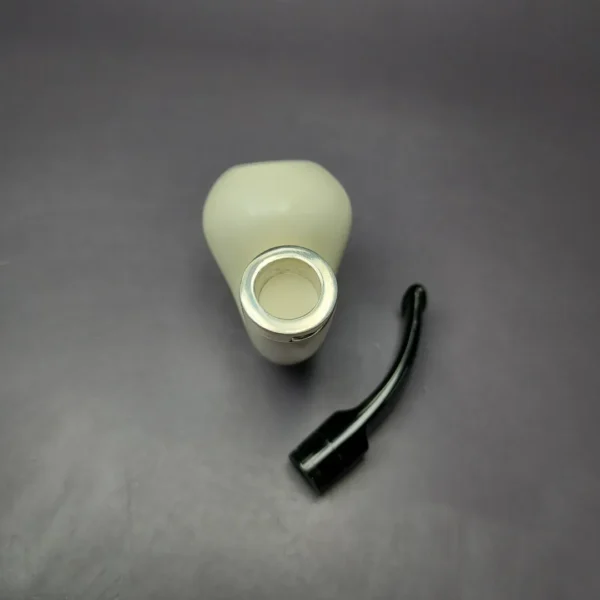 MBSD Meerschaum Silver Smooth Acorn Sitter Reverse Calabash Block Meerschaum Pipe, New - Image 10