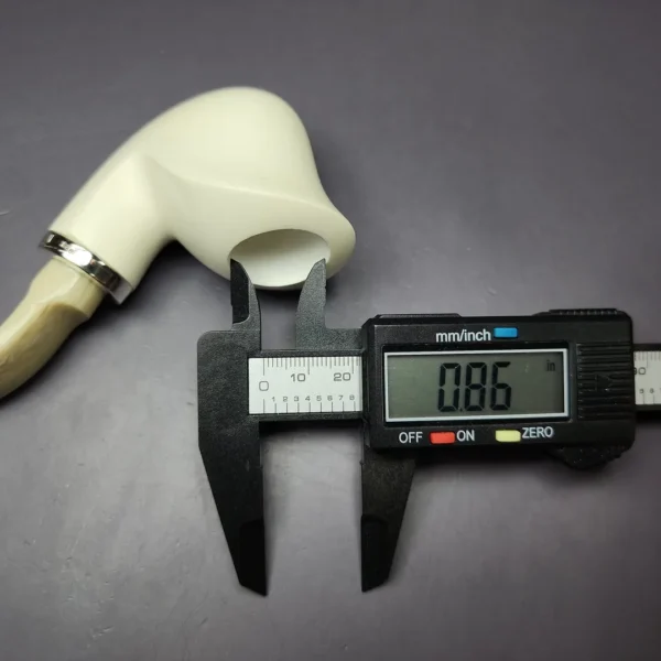 MBSD Meerschaum Silver Reverse Calabash Block Meerschaum Pipe, New - Image 10
