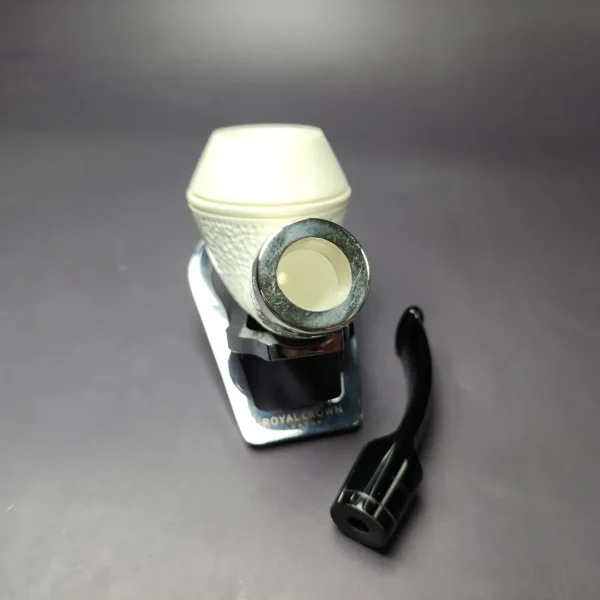 MBSD Meerschaum Silver Reverse Calabash Rhodesian Block Meerschaum Pipe, New - Image 10