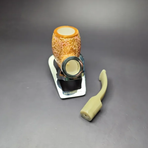 MBSD Meerschaum Silver Rustic Tankard Reverse Calabash Block Meerschaum Pipe, New - Image 10