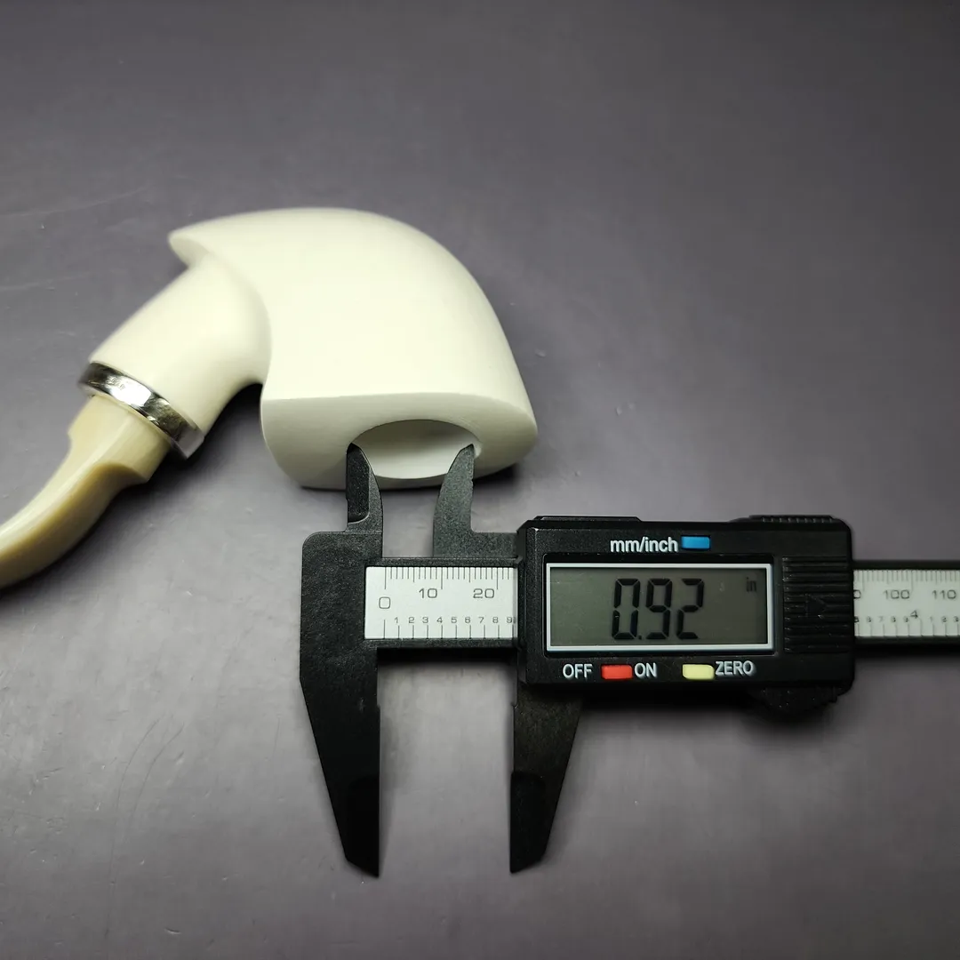 MBSD Meerschaum Silver Pickaxe Reverse Calabash Block Meerschaum Pipe, New - Image 10