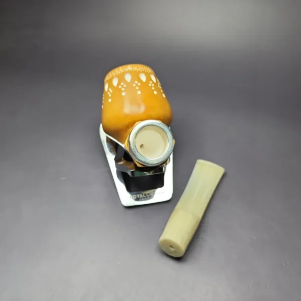 MBSD Meerschaum Silver Devil Anse Reverse Calabash Block Meerschaum Pipe, New - Image 10