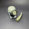 MBSD Meerschaum Silver Rustic Author Reverse Calabash Block Meerschaum Pipe, New - Image 10