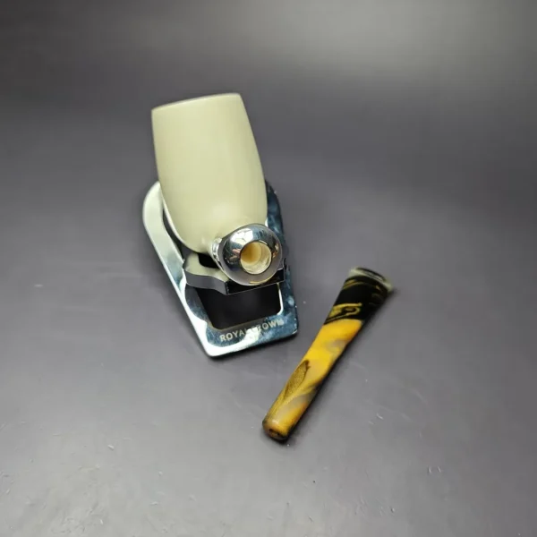 MBSD Meerschaum Silver Army Mount Billiard Block Meerschaum Pipe, New - Image 10