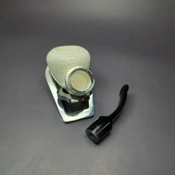 MBSD Meerschaum Silver Lattice "Danish Dublin" Rev Calabash Block Meerschaum Pipe, New - Image 10