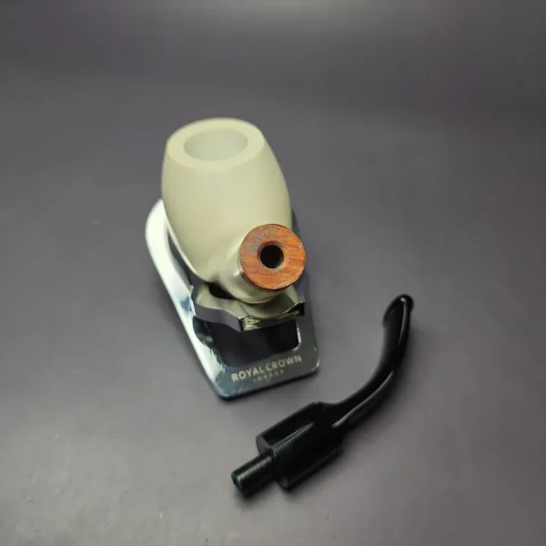 MBSD Meerschaum Deluxe Smooth Egg Block Meerschaum Pipe, Briar-Mortise, New - Image 9