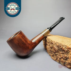 MBSD Briars by Piero Vitale Sienna Contrast Smooth Billiard w/ Zebrawood Briar Pipe, New