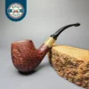 MBSD Briars by Piero Vitale Vintage Sandblasted Brandy w/ Zebrawood Briar Pipe, New