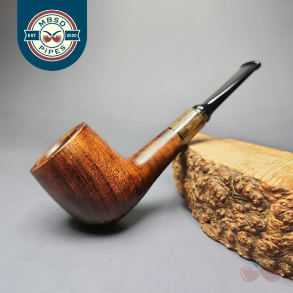 MBSD Briars by Piero Vitale Sienna Contrast Smooth Billiard w/ Zebrawood Briar Pipe, New