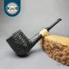 MBSD Briars by Piero Vitale Black Rusticated Billiard w/ Olivewood Briar Pipe, New