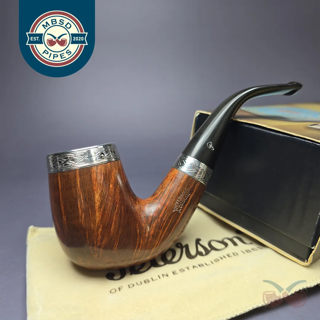Peterson 2008 Pipe of the Year Smooth Bent Billiard Estate Briar Pipe, Irish Estates