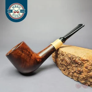 MBSD Briars by Piero Vitale Sienna Contrast Smooth Billiard w/ Boxwood Briar Pipe, New