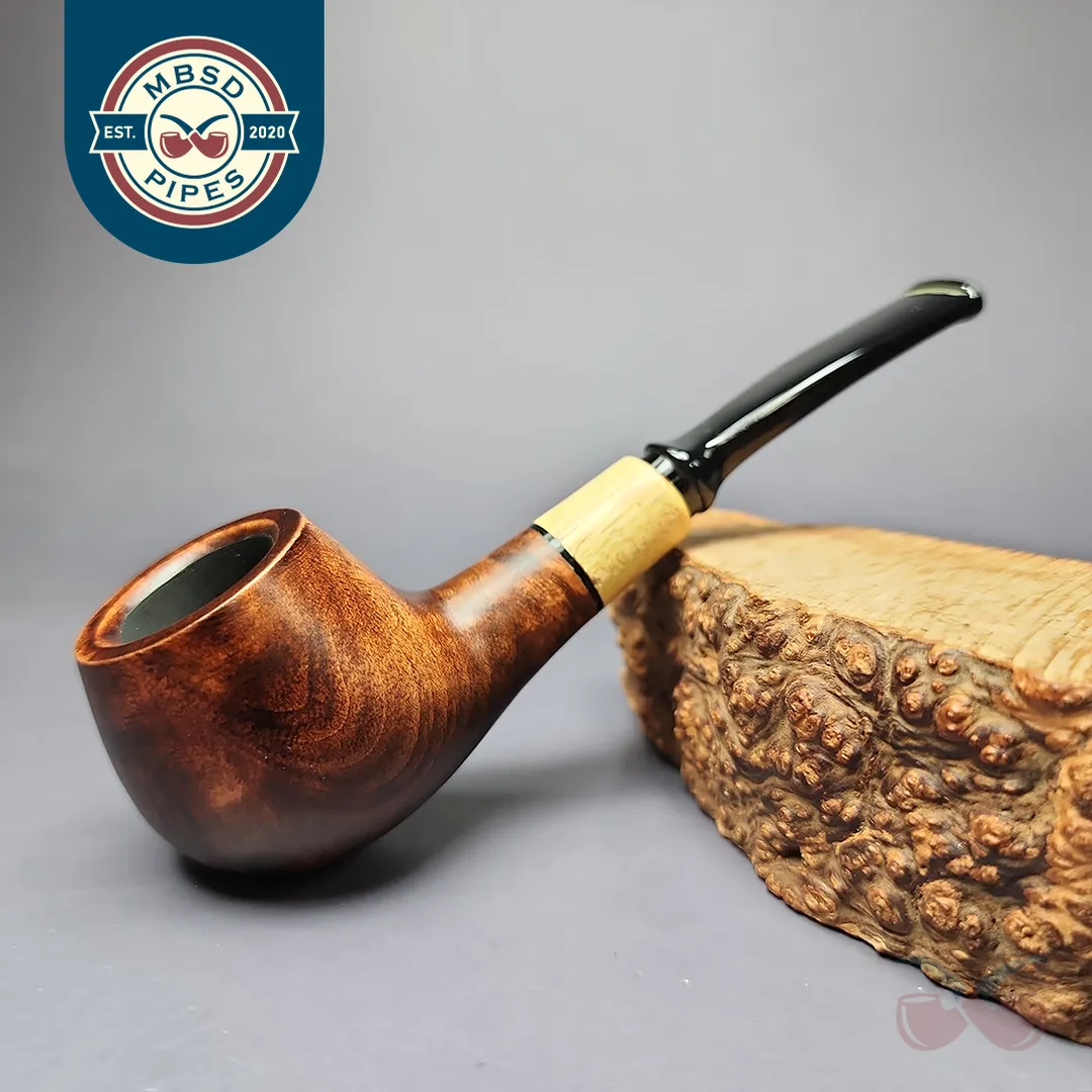 MBSD Briars by Piero Vitale Sienna Contrast Smooth Author w/ Boxwood Briar Pipe, New