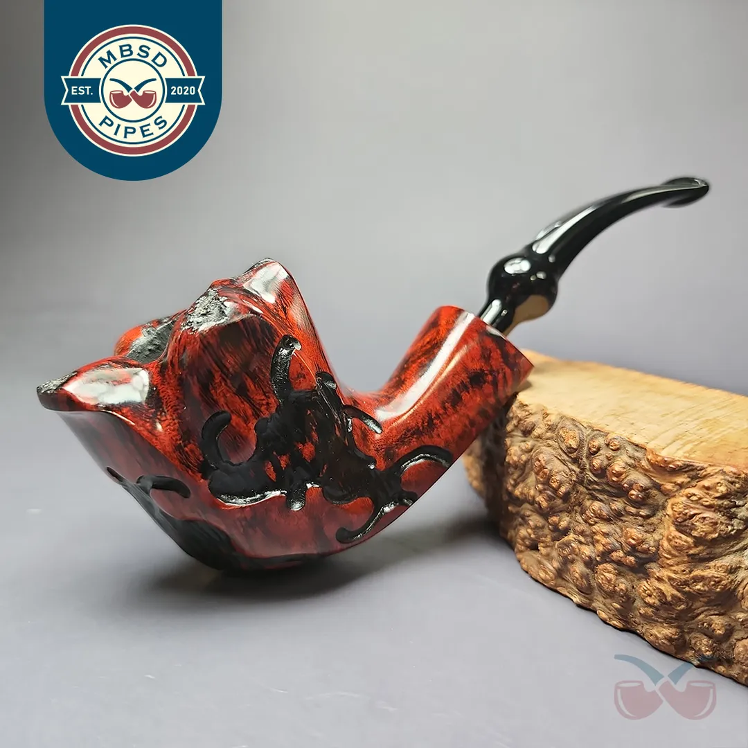 Nording Fantasy Partially Rusticated Freehand Estate Briar Pipe, Unsmoked