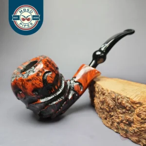 Nording Abstract Partially Rusticated Freehand Estate Briar Pipe, Unsmoked