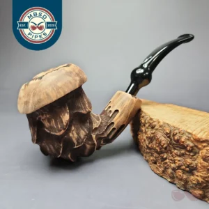 Nording Spruce Matte Partially Rusticated Freehand Estate Briar Pipe, Unsmoked