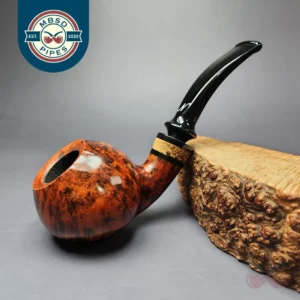 Nording Nosewarmer 1 2 Smooth Cognac Apple w/ Palm Wood Estate Briar Pipe, Unsmoked