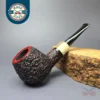 J Mouton Partially Rusticated Apple w/ Horn Handmade Briar Pipe, New