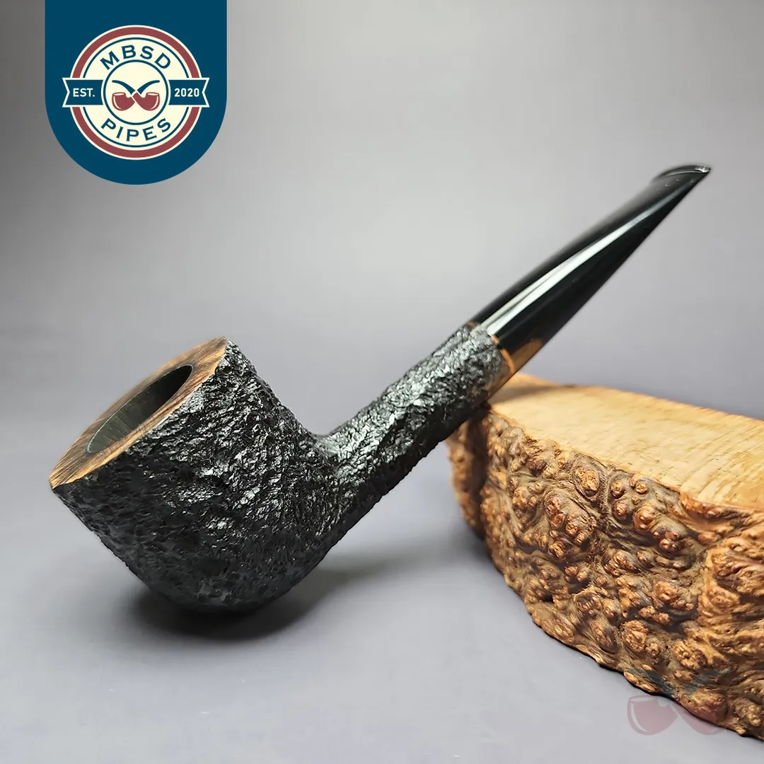 Sean Reum Glacier Partially Rusticated Pot Estate Briar Pipe, Unsmoked