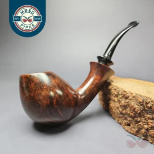 HS Studio Smooth Bent Egg w/ Reverse Calabash Estate Briar Pipe, Unsmoked