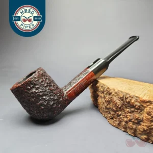 James Upshall Bark Group 5 Rusticated Billiard Estate Briar Pipe, Unsmoked