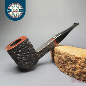 James Upshall Bark Group 6 Partially Rusticated Panel Estate Briar Pipe, Unsmoked