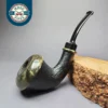 Sebastian Heck Sandblasted Calabash w/ Stabilized Poplar Burl Handmade Briar Pipe, New