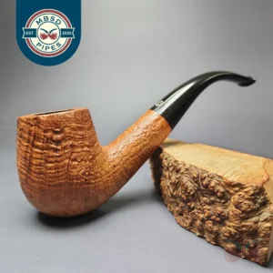 James Upshall & Bill Taylor Natural Sandblast EXL Bent Billiard Estate Briar Pipe, Unsmoked