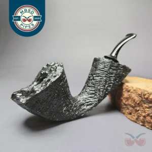 HS Studio Sandblasted Asymmetric Dublin w/ Reverse Calabash Estate Briar Pipe, Unsmoked
