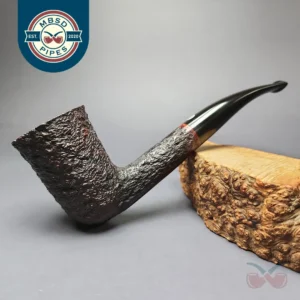 James Upshall Bark Group 6 Partially Rusticated Stack Estate Briar Pipe, Unsmoked
