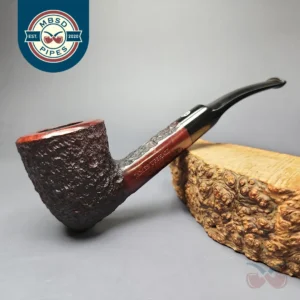 James Upshall Bark Group 6 Partially Rusticated Dublin Estate Briar Pipe, Unsmoked