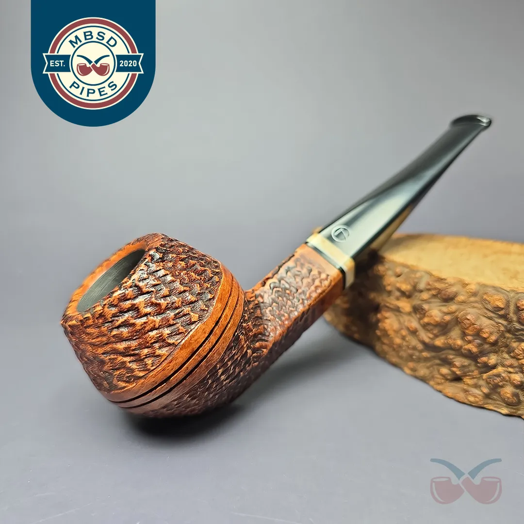 Jirsa Rusticated Bulldog Estate Briar Pipe, Unsmoked, 9mm