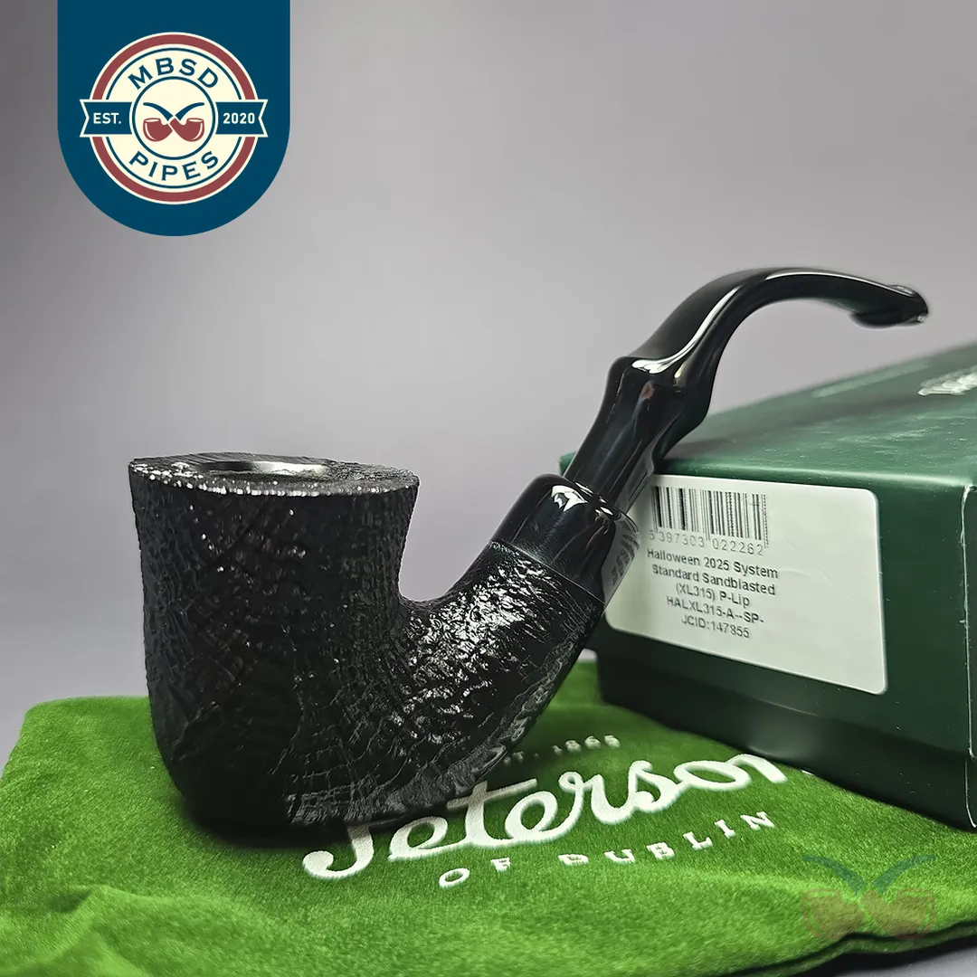 Peterson 2025 Halloween Pipe XL315 Sandblasted Calabash Briar Pipe, P-Lip, New