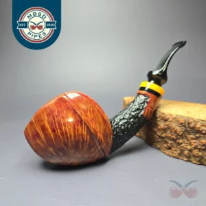 Poul Winslow E Partially Rusticated Blowfish Estate Briar Pipe,  Unsmoked, 9mm