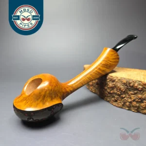 Maigurs Knets ** Long Shank Turtle w/ Figural Carvings Estate Briar Pipe, Unsmoked