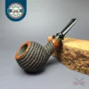 G Pipes Rusticated Danish Apple w/ Horn Handmade Briar Pipe, New