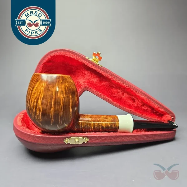 SU Pipes Smooth Apple w/ Antique Bakelite Handmade Briar Pipe, New