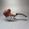 MBSD Briars by Piero Vitale Vintage Sandblasted Brandy w/ Zebrawood Briar Pipe, New - Image 2